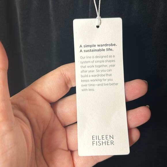 NWT Eileen Fisher black velour easy fit full length pants - Picture 13 of 14